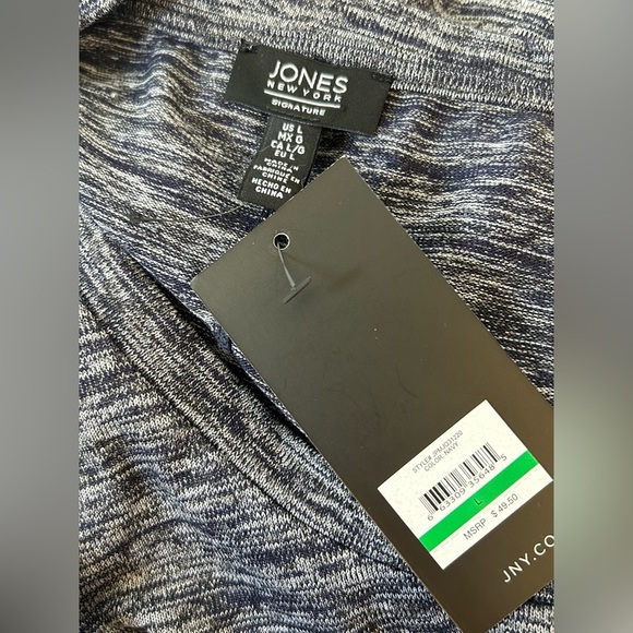 NWT Jones New York Long Sleeve Tunic Knit Blouse - Picture 4 of 6